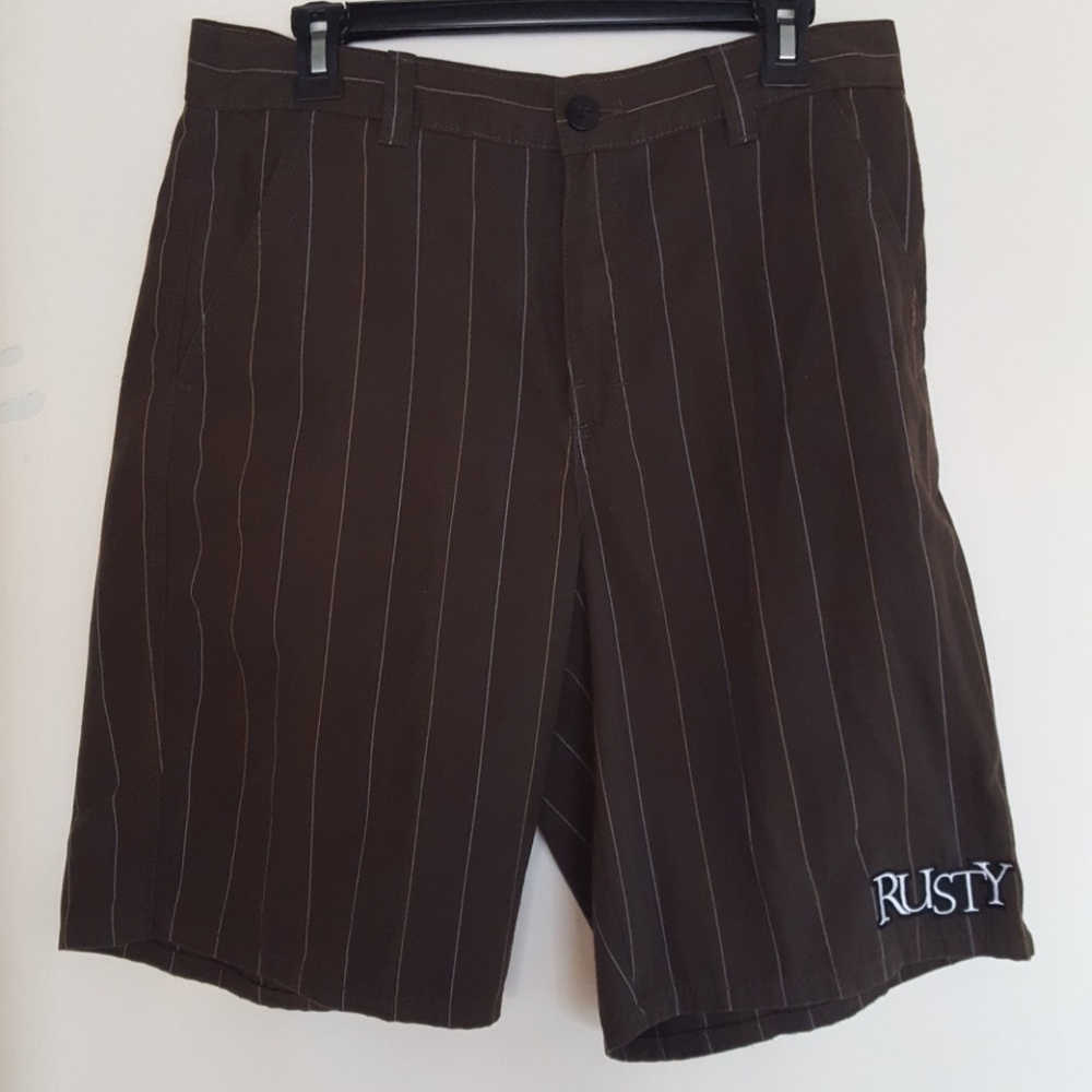 Rusty brown pinstriped shorts